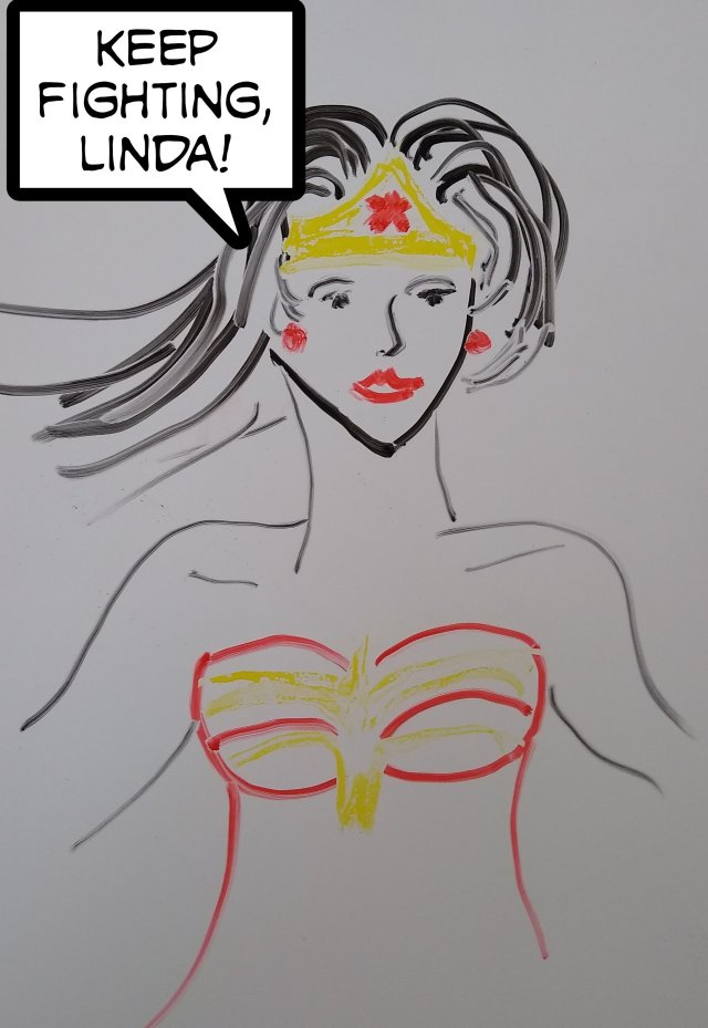 Whiteboard Wonder Woman for Linda